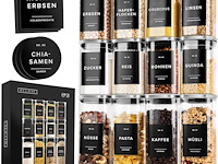 Edelhaus voorraadpotten met deksel van roestvrij staal (4 x 1000 ml, 8 x 600 ml) - afbeelding 1 van  3