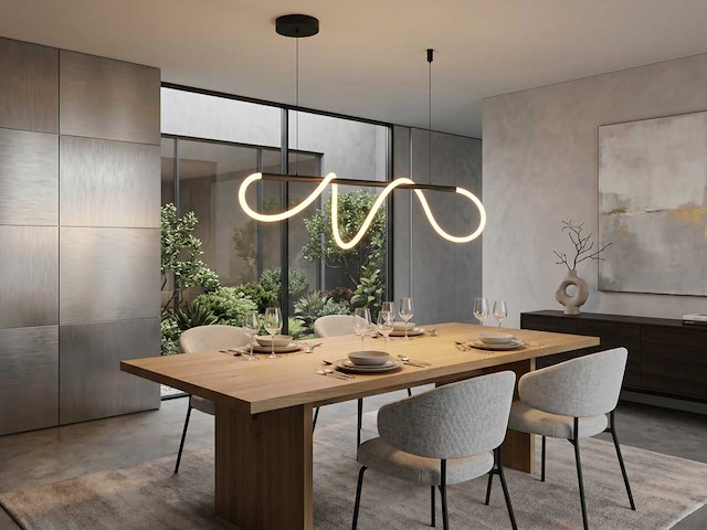 Edera hanglamp 60cm 40w led cct 3 kleur & 3 stappen dimmen(1x) - afbeelding 1 van  6