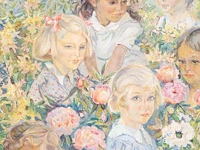 Edgard wiethase (1881-1965), portrait of 7 girls, 1953, oil on canvas 108 x 83 cm. (42.52 x 32.67 in.), frame: 125 x 100 cm. (49.21 x 39.36 in.) - afbeelding 6 van  7