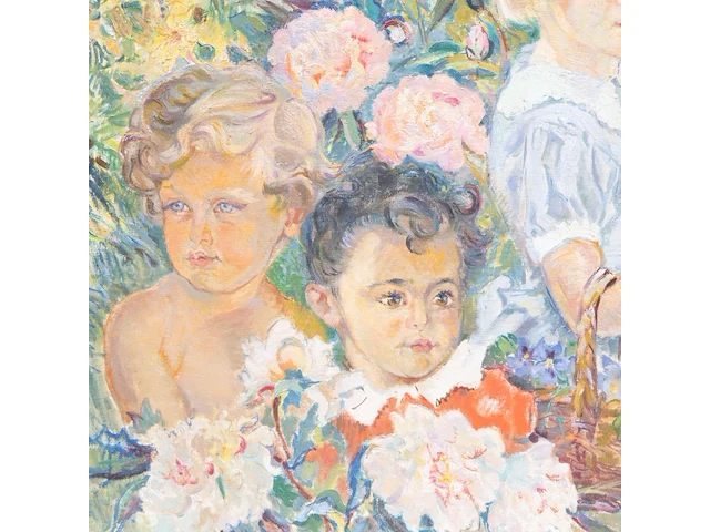 Edgard wiethase (1881-1965), portrait of 7 girls, 1953, oil on canvas 108 x 83 cm. (42.52 x 32.67 in.), frame: 125 x 100 cm. (49.21 x 39.36 in.) - afbeelding 7 van  7