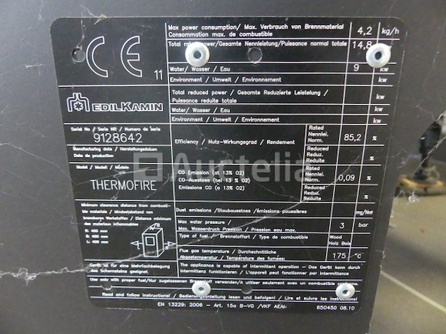 Edil kamin thermofire houtkachel - afbeelding 8 van  10