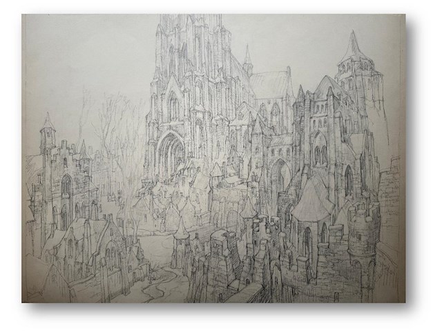 Edmond van dooren - originele tekening - afbeelding 1 van  1