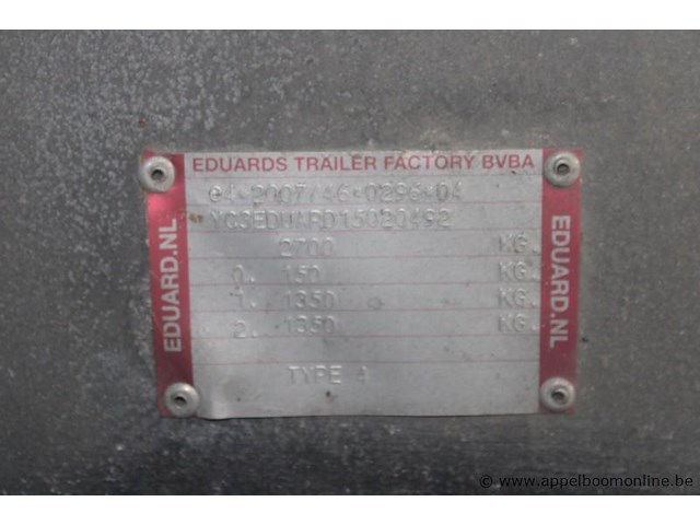 Eduard type 4, 2-assig, mtm 2.700 kg, open laadbak, chassisnummer ycg3eduard15020492 - afbeelding 5 van  5
