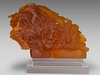 Edward leibovitz (1946-2019), 'le royaume déchiré', 1995, glass paste sculpture the sculpture: 33 x 48 cm. (12.99 x 18.89 in.), with plexi base: 41 cm. (16.14 in.)