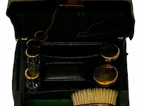 Edwardiaanse lederen en zilveren toilettas /... - afbeelding 2 van  4