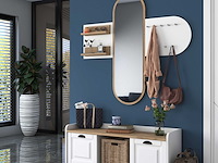 Ee101 kapstok | 100% melamine | wit, walnoot - afbeelding 1 van  7