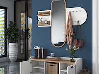 Ee101 kapstok | 100% melamine | wit, walnoot - afbeelding 4 van  7