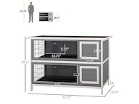 Een kast van twee verdiepingen, groot model, houten kooi voor konijnen, kippen en eenden - afbeelding 4 van  7