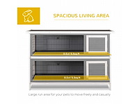 Een kast van twee verdiepingen, groot model, houten kooi voor konijnen, kippen en eenden - afbeelding 5 van  7