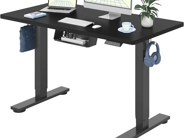 Eén sta-bureau 100x60cm, elektrisch in hoogte verstelbaar bureau - afbeelding 1 van  6