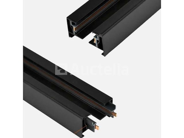 Eenfase rail - 1 m - zwart - aluminium - ip20 - inclusief montageset (x10) - afbeelding 1 van  3