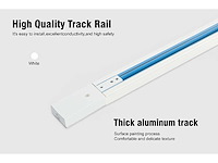 Eenfase rail – 1 m – wit – aluminium – ip20 – inclusief montageset (x5) - afbeelding 1 van  2