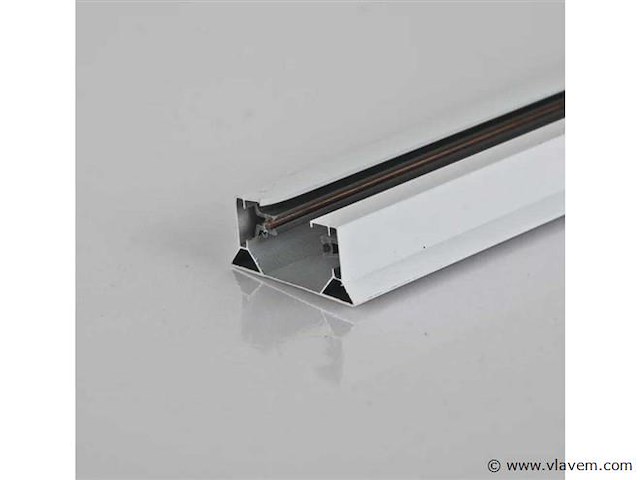 Eenfase rail – 1 m – wit – aluminium – ip20 – inclusief montageset (x5) - afbeelding 2 van  3