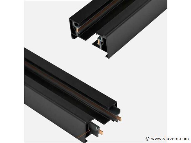 Eenfase rail – 1 m – zwart – aluminium – ip20 – inclusief montageset (x10) - afbeelding 3 van  3