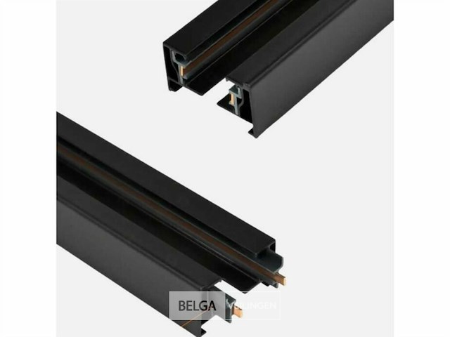 Eenfase rail – 1 m – zwart – aluminium – ip20 – inclusief montageset (x10) - afbeelding 4 van  4