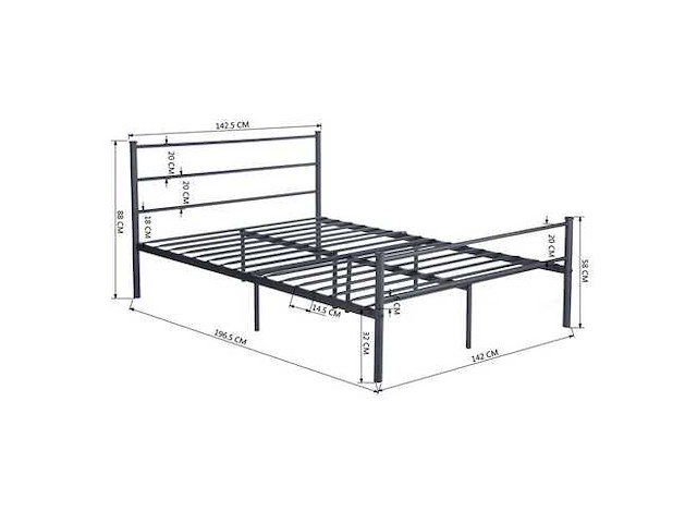 Eenpersoonsbed 140 x 190 cm - zwart - afbeelding 2 van  2
