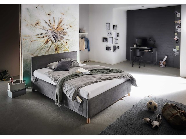 Eenpersoonsbed cool | 90 x 200 cm | antraciet - afbeelding 1 van  10