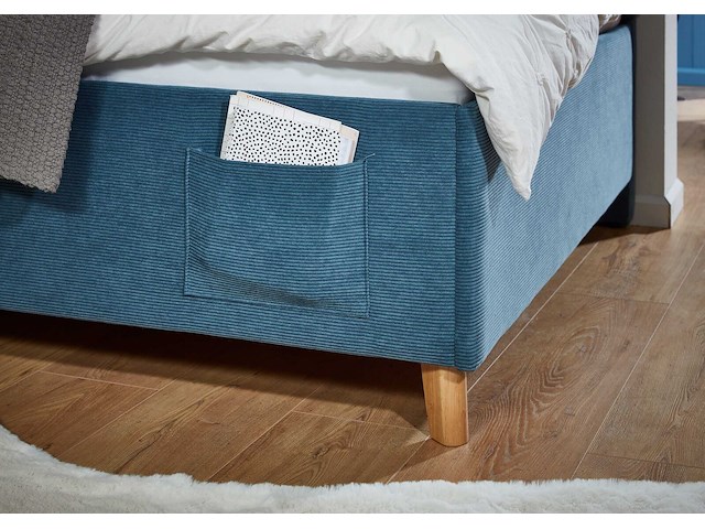 Eenpersoonsbed cool | met rugleuning | 90 x 200 cm | blauw design - afbeelding 2 van  7