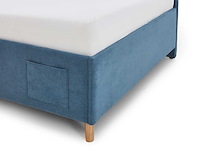 Eenpersoonsbed cool | met rugleuning | 90 x 200 cm | blauw design - afbeelding 3 van  7