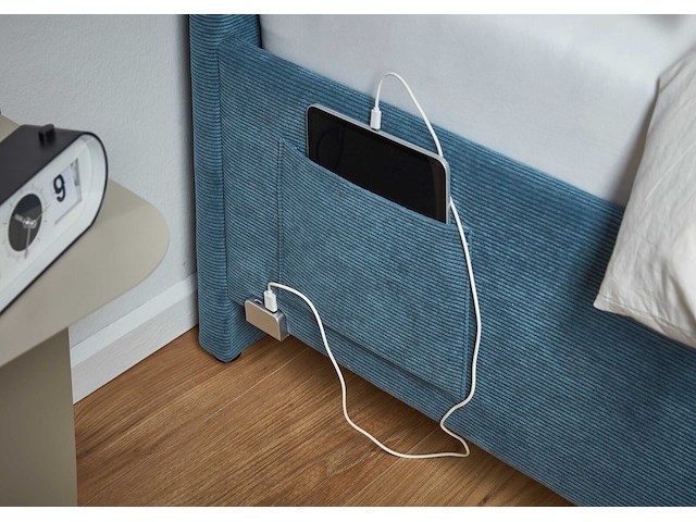 Eenpersoonsbed cool | met rugleuning | 90 x 200 cm | blauw design - afbeelding 5 van  7