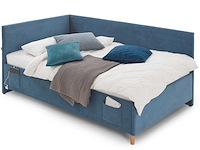 Eenpersoonsbed cool | met rugleuning | 90 x 200 cm | blauw design - afbeelding 6 van  7