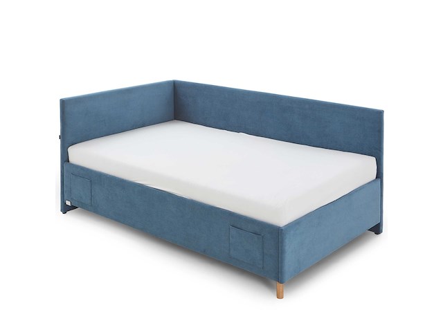 Eenpersoonsbed cool | met rugleuning | 90 x 200 cm | blauw design - afbeelding 7 van  7