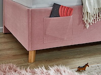 Eenpersoonsbed cool | met rugleuning | 90 x 200 cm | roze design - afbeelding 2 van  9