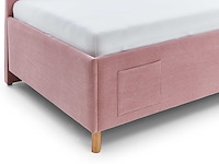 Eenpersoonsbed cool | met rugleuning | 90 x 200 cm | roze design - afbeelding 3 van  9