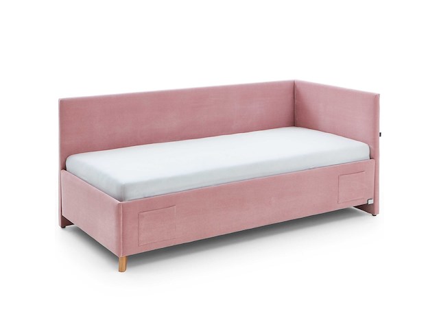 Eenpersoonsbed cool | met rugleuning | 90 x 200 cm | roze design - afbeelding 8 van  9