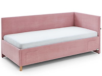Eenpersoonsbed cool | met rugleuning | 90 x 200 cm | roze design - afbeelding 8 van  9