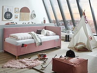 Eenpersoonsbed cool | met rugleuning | 90 x 200 cm | roze design - afbeelding 1 van  9