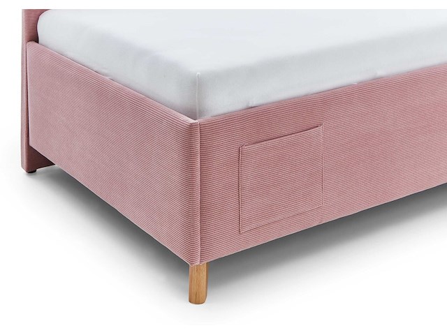 Eenpersoonsbed cool | met rugleuning | 90 x 200 cm | roze design - afbeelding 3 van  9
