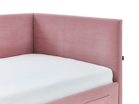 Eenpersoonsbed cool | met rugleuning | 90 x 200 cm | roze design - afbeelding 5 van  9