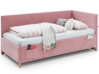 Eenpersoonsbed cool | met rugleuning | 90 x 200 cm | roze design - afbeelding 7 van  9