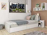 Eénpersoonsbed kazim 90x190 cm-dennenhout/wit - afbeelding 1 van  7
