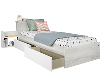 Eénpersoonsbed kazim 90x190 cm-dennenhout/wit - afbeelding 2 van  7