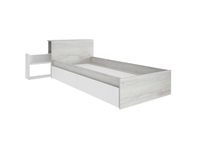 Eénpersoonsbed kazim 90x190 cm-dennenhout/wit - afbeelding 3 van  7