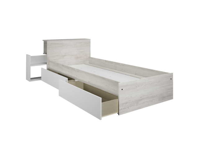 Eénpersoonsbed kazim 90x190 cm-dennenhout/wit - afbeelding 4 van  7