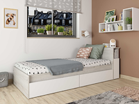 Eénpersoonsbed kazim 90x190 cm-dennenhout/wit - afbeelding 7 van  7