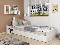 Eenpersoonsbed kazim 90x200 met opbergruimte - wit - afbeelding 1 van  4