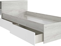 Eenpersoonsbed kazim 90x200 met opbergruimte - wit - afbeelding 4 van  4