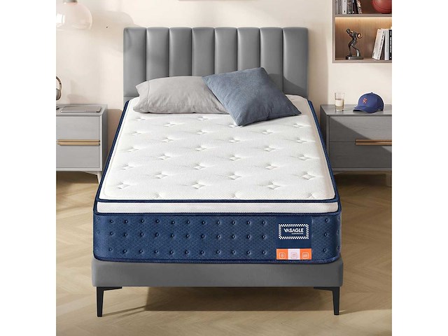 Eenpersoonsmatras 90 x 190 x 25 cm, hybrid pocket coil matras - afbeelding 1 van  7