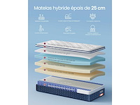 Eenpersoonsmatras 90 x 190 x 25 cm, hybrid pocket coil matras - afbeelding 3 van  7
