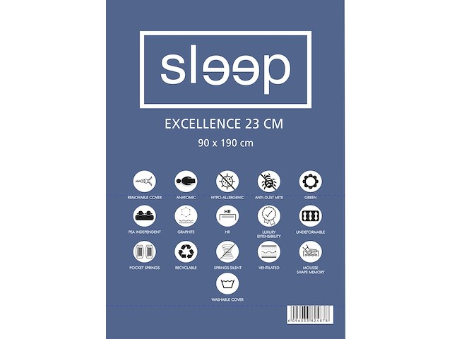 Eenpersoonsmatras excellence 90x190x23cm - pocketveren - afbeelding 4 van  4