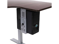 Eenvoudig sta-bureau met dubbele motoren - gebogen bovenblad 140x70cm zwart - afbeelding 6 van  6