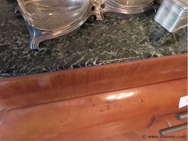 Eetkamer art-deco, buffetkast, vitrinekast, tafel en 6 stoelen - afbeelding 3 van  3