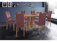 Eetkamerstoel - bordeauxrood leer (4x) - afbeelding 1 van  4