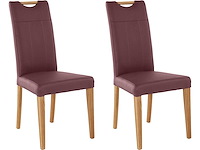 Eetkamerstoel - bordeauxrood leer (4x) - afbeelding 2 van  4