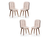 Eetkamerstoel - cream velvet (8x) - afbeelding 2 van  7