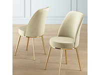 Eetkamerstoel - cream velvet (x6) - afbeelding 2 van  4